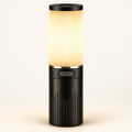 Black cylindrical rechargeable lantern with warm light